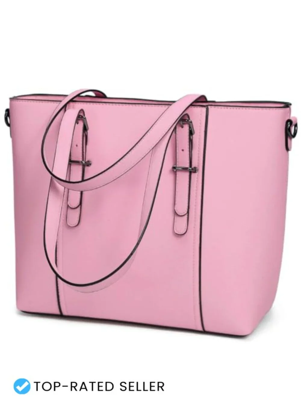 Faux Leather Satchel Tote Purse with Crossbody Strap for Women